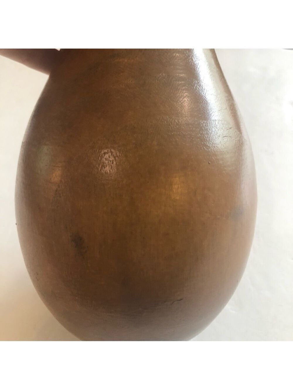 Turned wood vase. Wood grain natural warm brown vintage MCM minimalist rustic - Picture 8 of 10